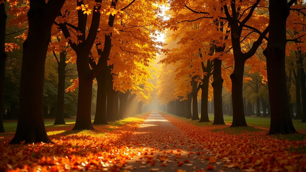 Rudens spalvos medžiuose